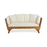 Serene Outdoor Acacia Wood Expandable Daybed with Water Resistant Cushions