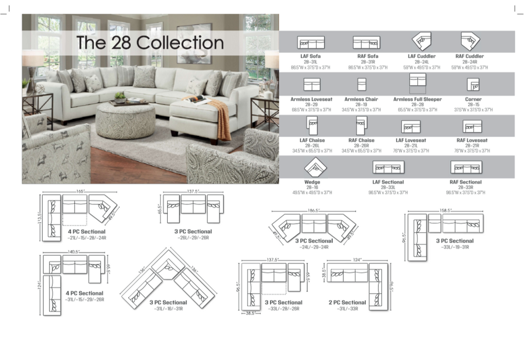 28-21L,15,29,26R Transitional Sectional [Made to Order - 2 Week Build ...