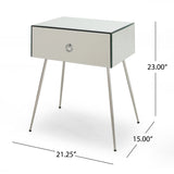 Noble House Corregidor Modern Mirrored Accent Table