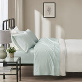 Oversized Flannel Casual 100% Cotton Flannel Oversized Sheet Set in Seafoam Solid