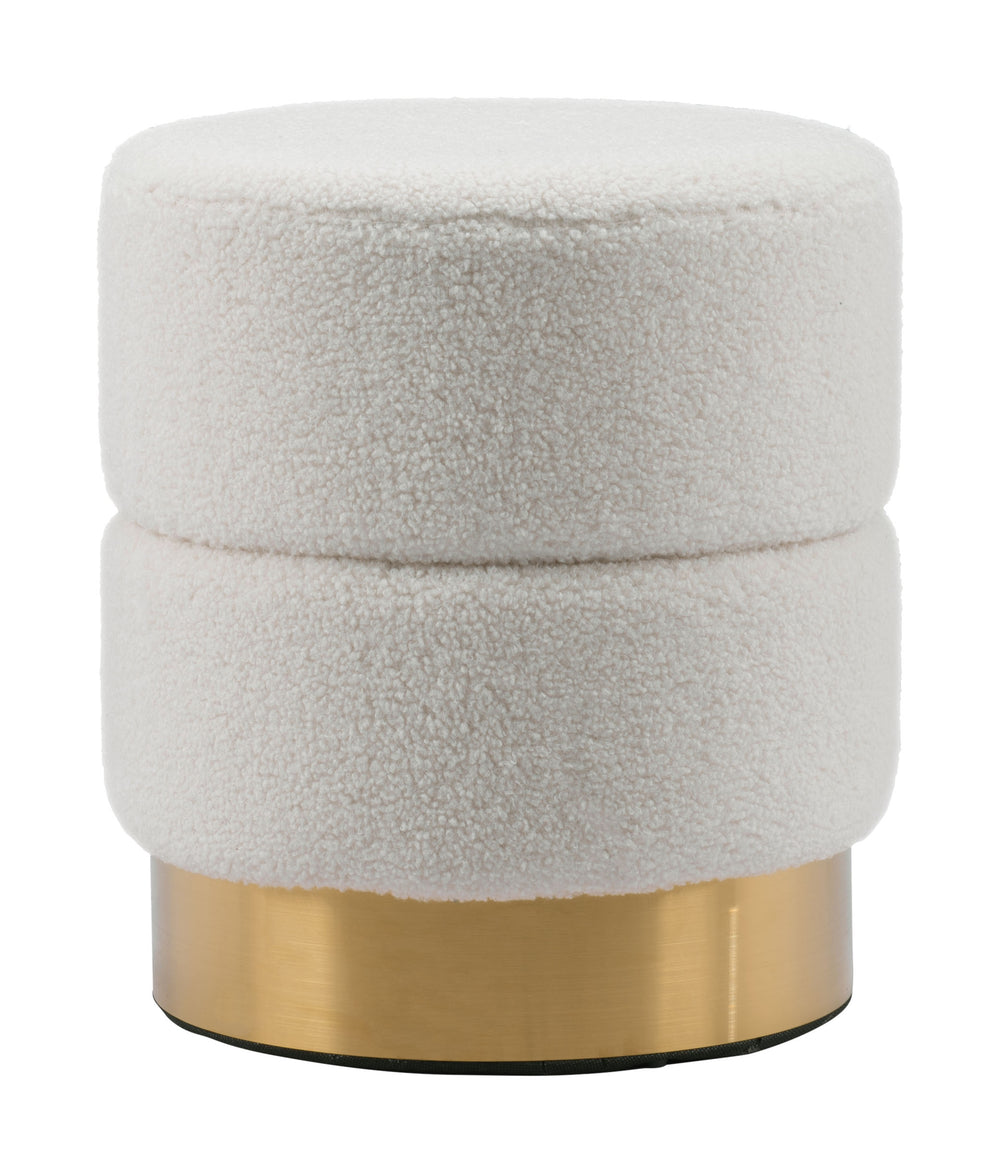 Zuo Modern Eureka 100% Polyester, Plywood, MDF, Stainless Steel Modern Ottoman Ivory 100% Polyester, Plywood, MDF, Stainless Steel