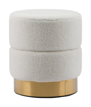 Zuo Modern Eureka 100% Polyester, Plywood, MDF, Stainless Steel Modern Ottoman Ivory 100% Polyester, Plywood, MDF, Stainless Steel