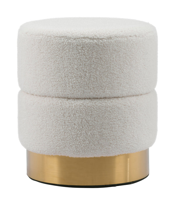 Zuo Modern Eureka 100% Polyester, Plywood, MDF, Stainless Steel Modern Ottoman Ivory 100% Polyester, Plywood, MDF, Stainless Steel