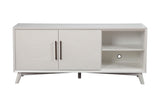 Alpine Furniture Tranquility TV Console, White 1867-10 White Mahogany Solids & Veneer 64 x 18 x 28