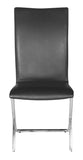 English Elm EE2795 100% Polyurethane, Plywood, Steel Modern Commercial Grade Dining Chair Set - Set of 2 Black, Chrome 100% Polyurethane, Plywood, Steel