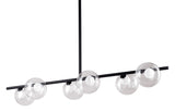 English Elm EE2573 Steel, Glass Modern Commercial Grade Ceiling Lamp Black, Clear Steel, Glass