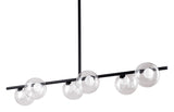 Zuo Modern Keyoz Steel, Glass Modern Commercial Grade Ceiling Lamp Black, Clear Steel, Glass