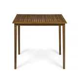 Polaris Outdoor Minimalist Acacia Wood Rectangle Bar Table -