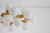 Bethel Gold Chandelier in Metal & Glass