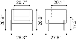 Zuo Modern Jess 100% Polyurethane, Plywood, Steel Modern Commercial Grade Accent Chair Green, Black 100% Polyurethane, Plywood, Steel
