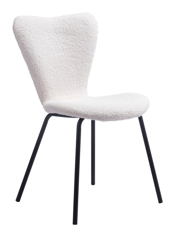 Zuo Modern Thibideaux 100% Polyester, Steel, Plywood Modern Commercial Grade Dining Chair Set - Set of 2 Ivory 100% Polyester, Steel, Plywood