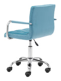 Zuo Modern Kerry 100% Polyester, Plywood, Steel Modern Office Chair Blue, Chrome 100% Polyester, Plywood, Steel