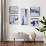 Blue Drift Modern/Contemporary Framed Embellished Canvas Gallery 5PC Set