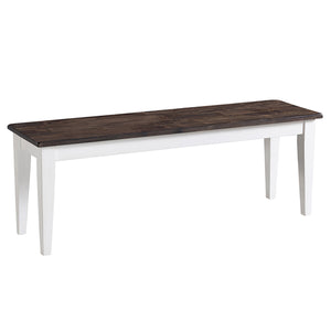 Intercon Kona Transitional Dining Bench | Gray and White KA-CH-1650WB-GWH-RTA KA-CH-1650WB-GWH-RTA