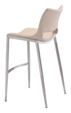 English Elm EE2648 100% Polyurethane, Plywood, Stainless Steel Modern Commercial Grade Bar Chair Set - Set of 2 Light Pink, Silver 100% Polyurethane, Plywood, Stainless Steel