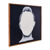 Sagebrook Home Contemporary 47x47, Hand Painted Blank Face Woman, Ivory/black 70212 Ivory/beige 