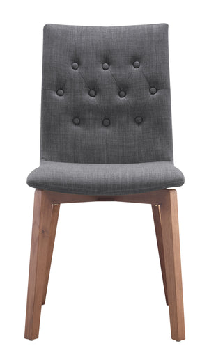 Zuo Modern Orebro 100% Polyester, Plywood, Birch Wood Mid Century Commercial Grade Dining Chair Set - Set of 2 Graphite, Brown 100% Polyester, Plywood, Birch Wood