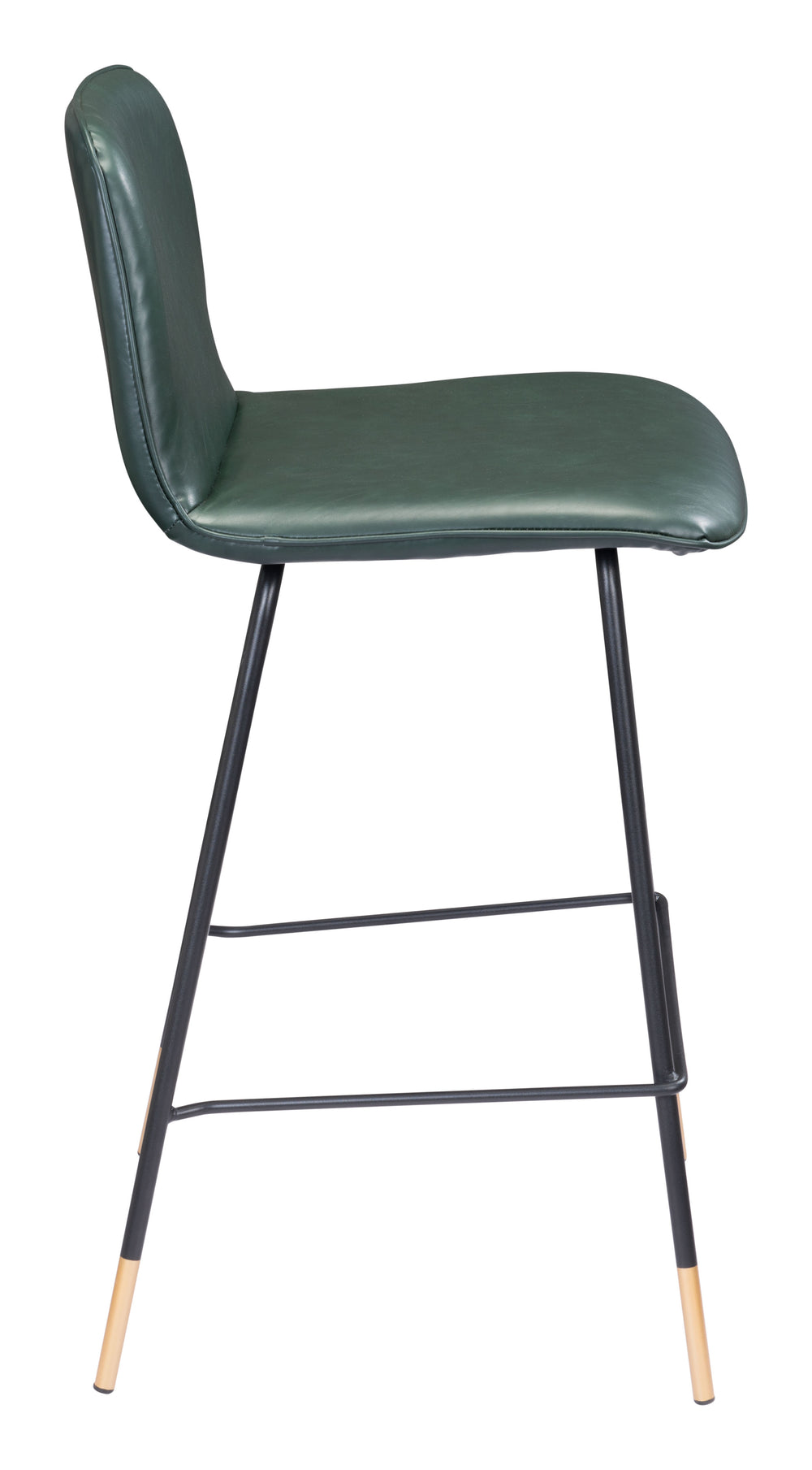 Zuo Modern Var 100% Polyurethane, Plywood, Steel Modern Commercial Grade Counter Stool Green, Black, Gold 100% Polyurethane, Plywood, Steel
