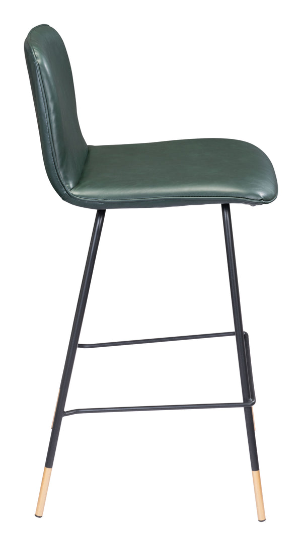 Zuo Modern Var 100% Polyurethane, Plywood, Steel Modern Commercial Grade Counter Stool Green, Black, Gold 100% Polyurethane, Plywood, Steel