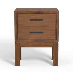 Nova Nightstand in Honey Maple - Elegant Mahogany with Felt-Lined Drawers & Bronze Hardware