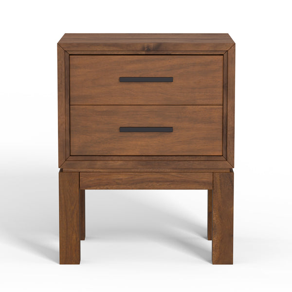Nova Nightstand in Honey Maple - Elegant Mahogany with Felt-Lined Drawers & Bronze Hardware