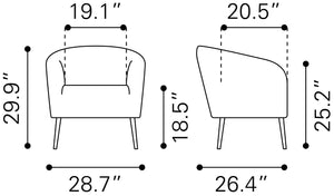 Zuo Modern Sherpa 100% Polyester, Plywood, Steel Modern Commercial Grade Accent Chair Beige, Gold 100% Polyester, Plywood, Steel