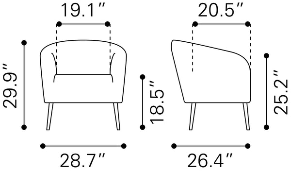 Zuo Modern Sherpa 100% Polyester, Plywood, Steel Modern Commercial Grade Accent Chair Beige, Gold 100% Polyester, Plywood, Steel