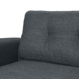 Resaca Contemporary 3 Seater Sofa, Charcoal and Dark Brown Noble House