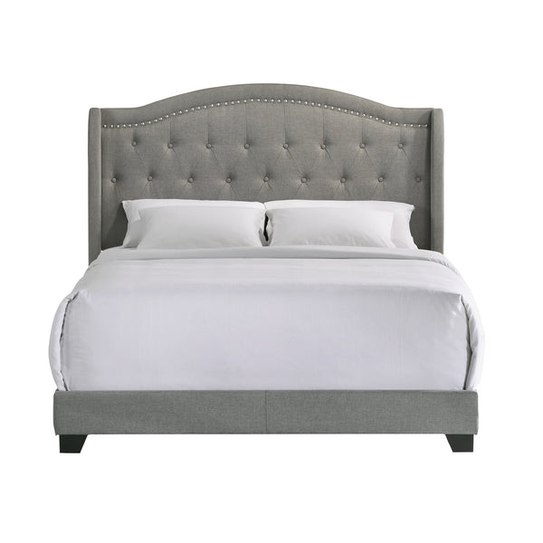 Intercon Rhyan Traditional Upholstered Queen Bed UB-BR-RHYQEN-SMK-C UB-BR-RHYQEN-SMK-C