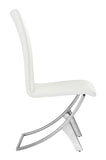 Zuo Modern Delfin 100% Polyurethane, Plywood, Steel Modern Commercial Grade Dining Chair Set - Set of 2 White, Chrome 100% Polyurethane, Plywood, Steel