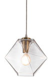Zuo Modern Jenny Glass, Steel Modern Commercial Grade Ceiling Lamp Gold, Clear Glass, Steel
