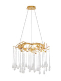 Bethel Gold Chandelier in Aluminum & Glass