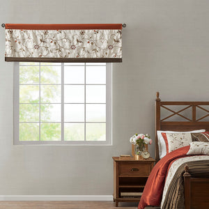 Madison Park Serene Traditional Pieced Embroidered Window Valance MP41-5471