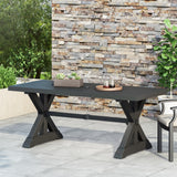 Noble House Waterford Outdoor Aluminum Dining Table, Antique Black