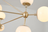 Bethel Matte Gold Chandelier in Metal & Glass