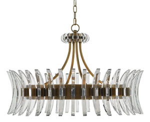 Quantum Chandelier - Elegant Silver Leaf Design with Blown Glass Balls & Adjustable Height Options