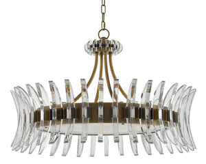 Quantum Chandelier - Elegant Silver Leaf Design with Blown Glass Balls & Adjustable Height Options