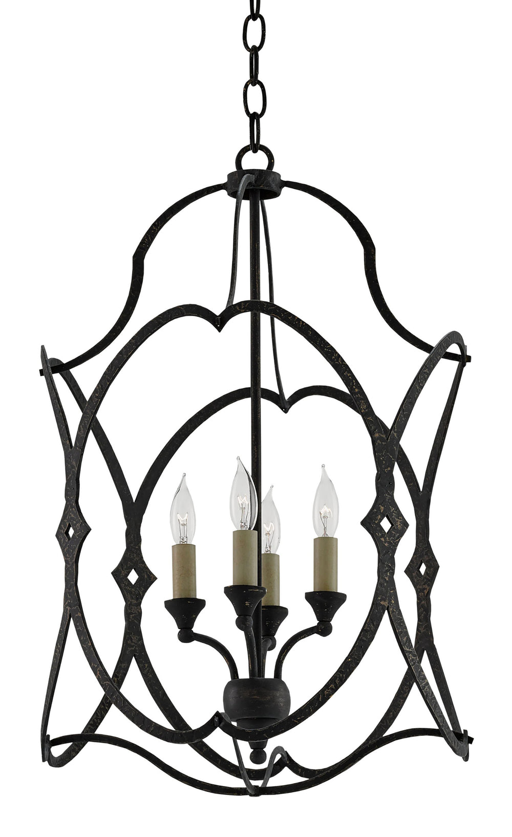 Charisma Small Lantern - Elegant French Black Wrought Iron Design with Classic Italian Flair