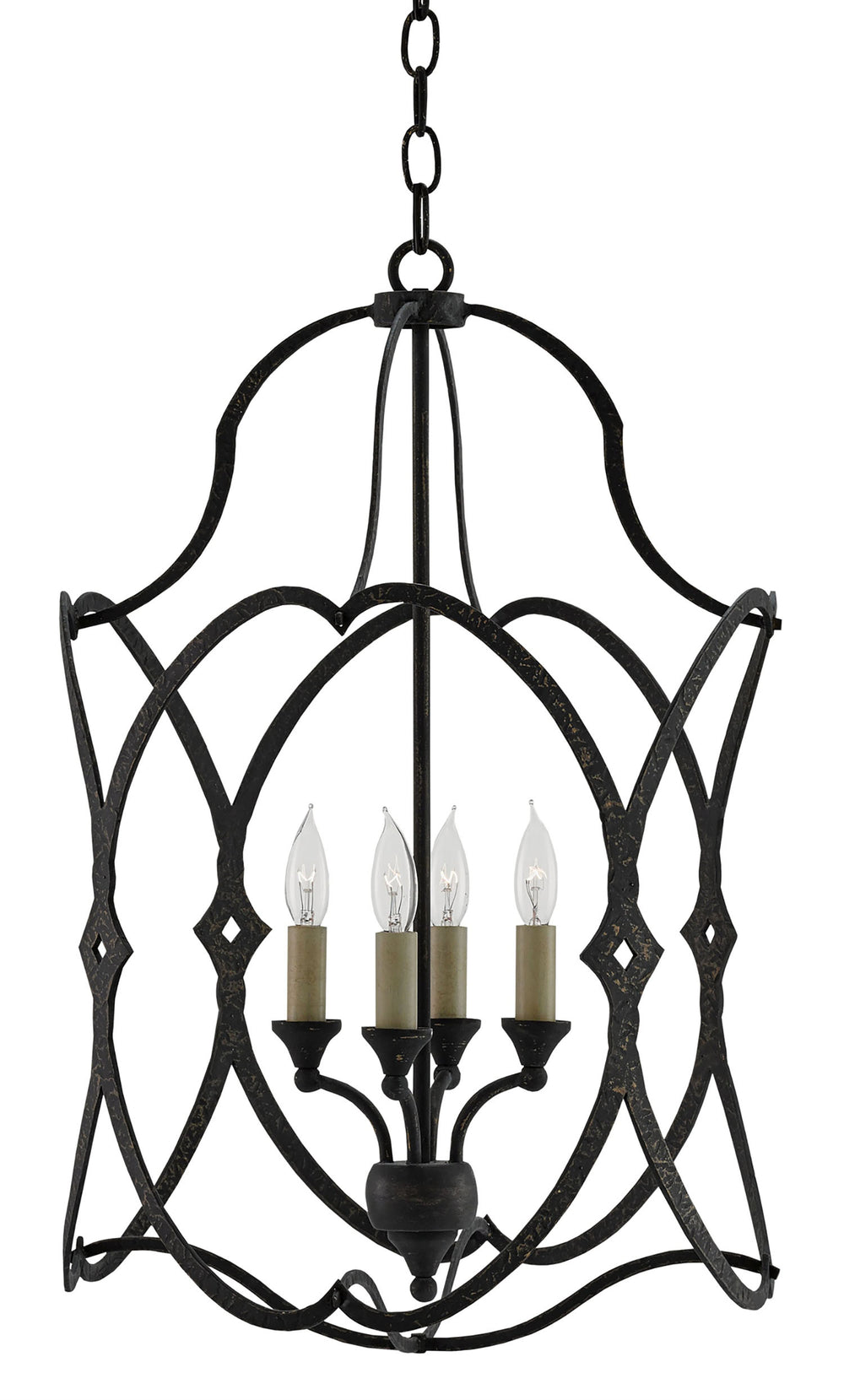 Charisma Small Lantern - Elegant French Black Wrought Iron Design with Classic Italian Flair