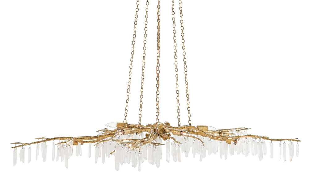 Forest Light Gold Chandelier - Stunning Quartz Crystal Elegance from Aviva Stanoff Collection