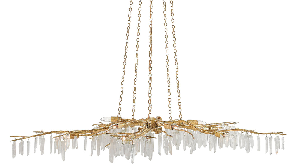 Forest Light Gold Chandelier - Stunning Quartz Crystal Elegance from Aviva Stanoff Collection