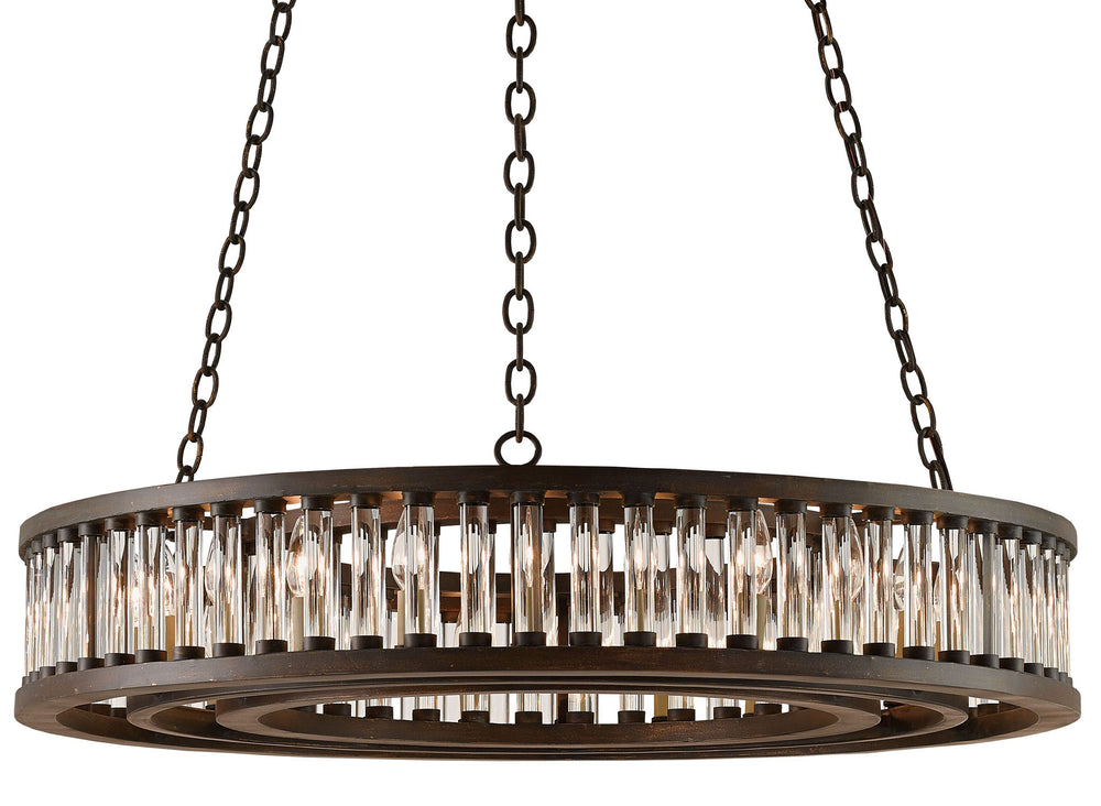 Elixir Chandelier - Stunning Bronze Verdigris Design with Optic Crystal for Dazzling Illumination