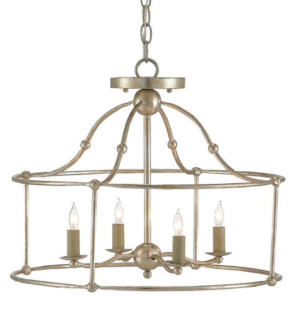 Quantum Chandelier - Elegant Silver Leaf Design with Blown Glass Balls & Adjustable Height Options