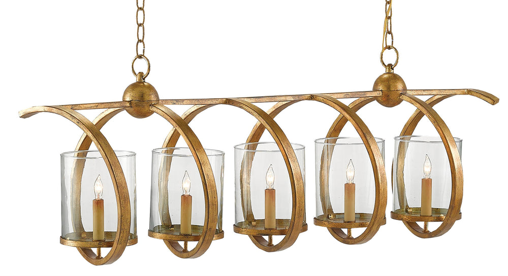 Maximus Gold Chandelier: Elegant Wrought Iron Design with Glass Shades for Stunning Home Décor