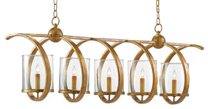 Maximus Gold Chandelier: Elegant Wrought Iron Design with Glass Shades for Stunning Home Décor
