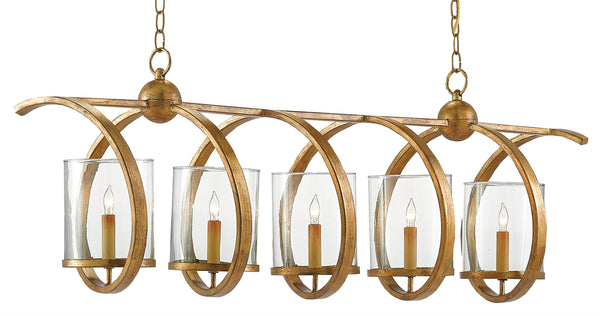 Maximus Gold Chandelier: Elegant Wrought Iron Design with Glass Shades for Stunning Home Décor