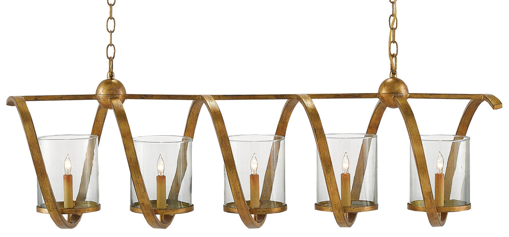 Maximus Gold Chandelier: Elegant Wrought Iron Design with Glass Shades for Stunning Home Décor