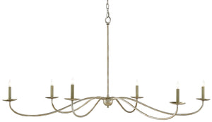 Quantum Chandelier - Elegant Silver Leaf Design with Blown Glass Balls & Adjustable Height Options