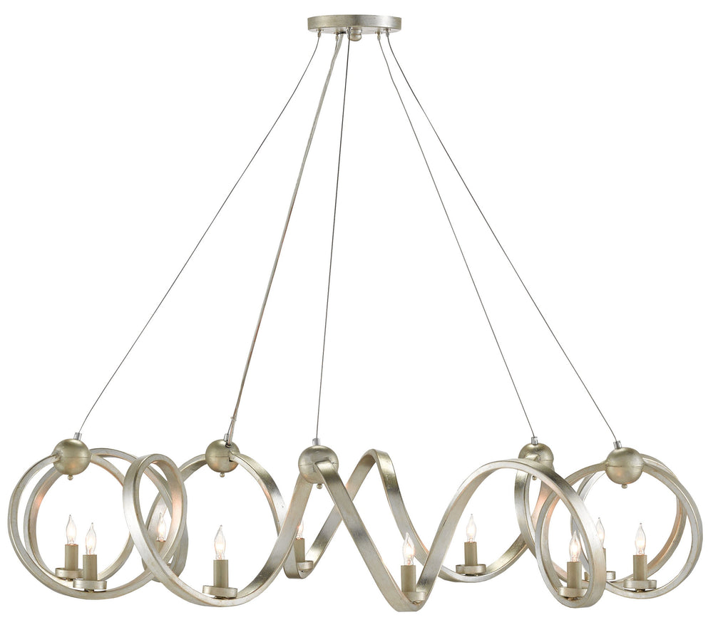 Ringmaster Silver Chandelier - Stunning Cold-Forged Design with 10 Lights for Ultimate Illumination