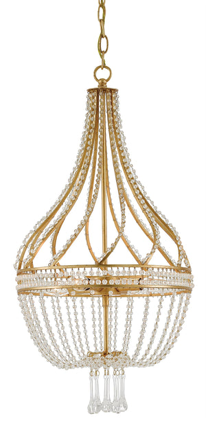 Ingenue Gold Chandelier - Dazzling Antique Gold Leaf Crystal Elegance for Luxurious Home Décor